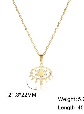 境外爆品一件直供百搭时尚潮流小众个性眼睛吊坠不锈钢项链