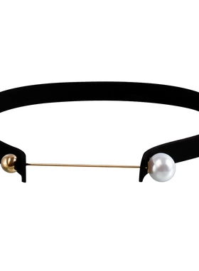 欧美饰品 港风凹造型时尚韩国绒项圈 简约个性一字仿珍珠项链