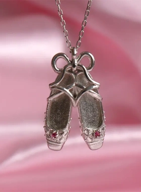 公主的舞鞋项链芭蕾舞鞋吊坠镀真金保色锁骨链舞蹈饰品