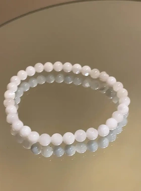 韩国简约白色贝壳珠串珠手链小众新款潮流手串百搭小清新手饰