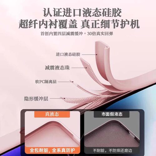 【进口液态硅胶】情侣渐变粉半心适用苹果17promax手机壳2024新款iPhone16简约14高级感15女生13软壳12ins16e - 图1