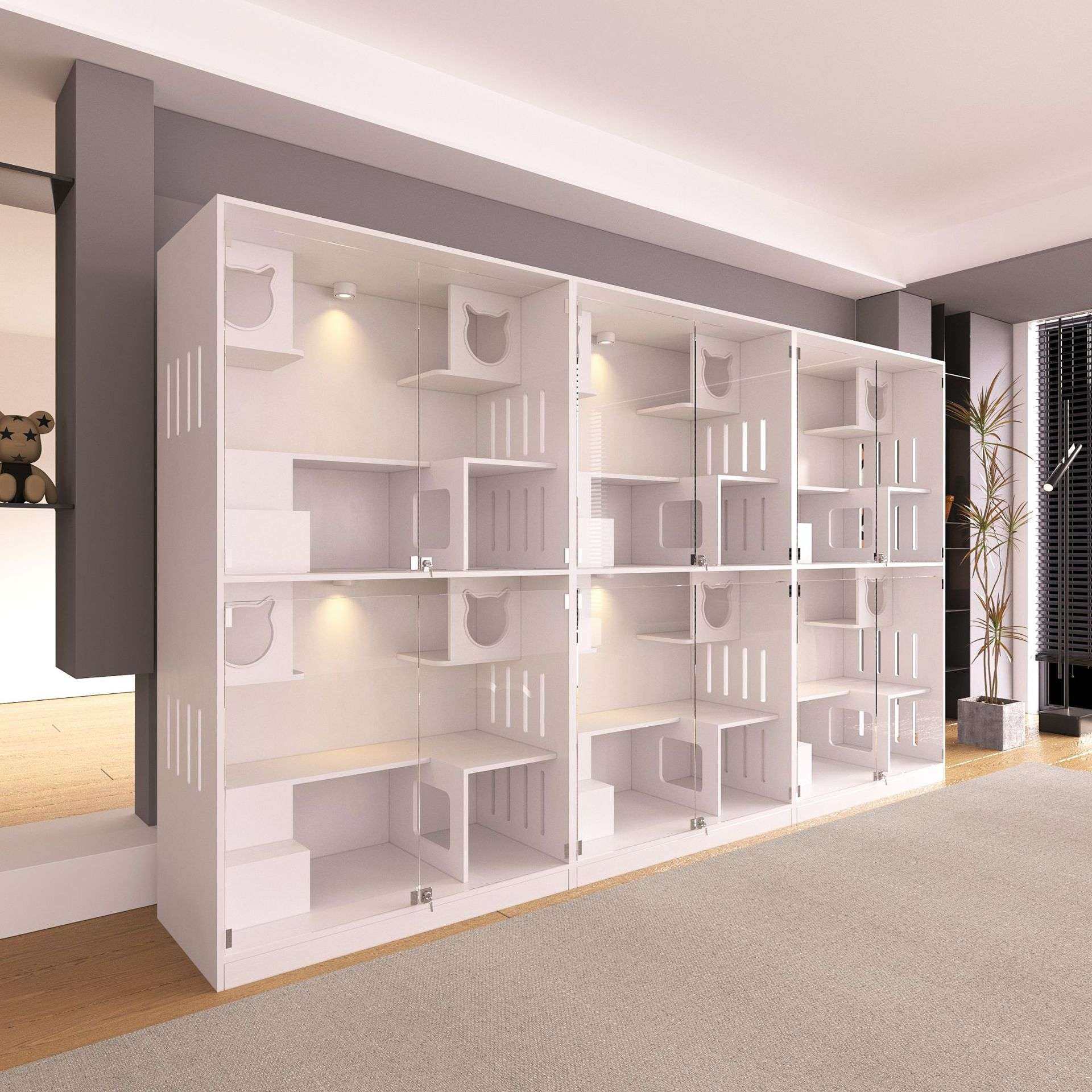 定制猫展示柜猫别墅实木大型大空间玻璃猫笼子寄养繁育笼豪华猫,淘宝优惠券,粉丝福利购,淘宝优惠卷