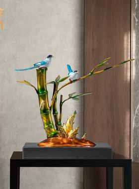 铜金岁月节节高升竹子黄铜摆件升职庆祝富贵竹新居客厅金属铜摆件