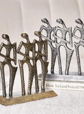 梵茜创意拔河人物金属摆件电视柜桌面客厅书房样板间装饰工艺摆件