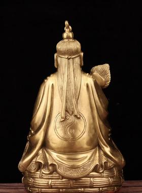 黄铜太上老君摆件三清像三清祖师太上老君铜像供奉摆件