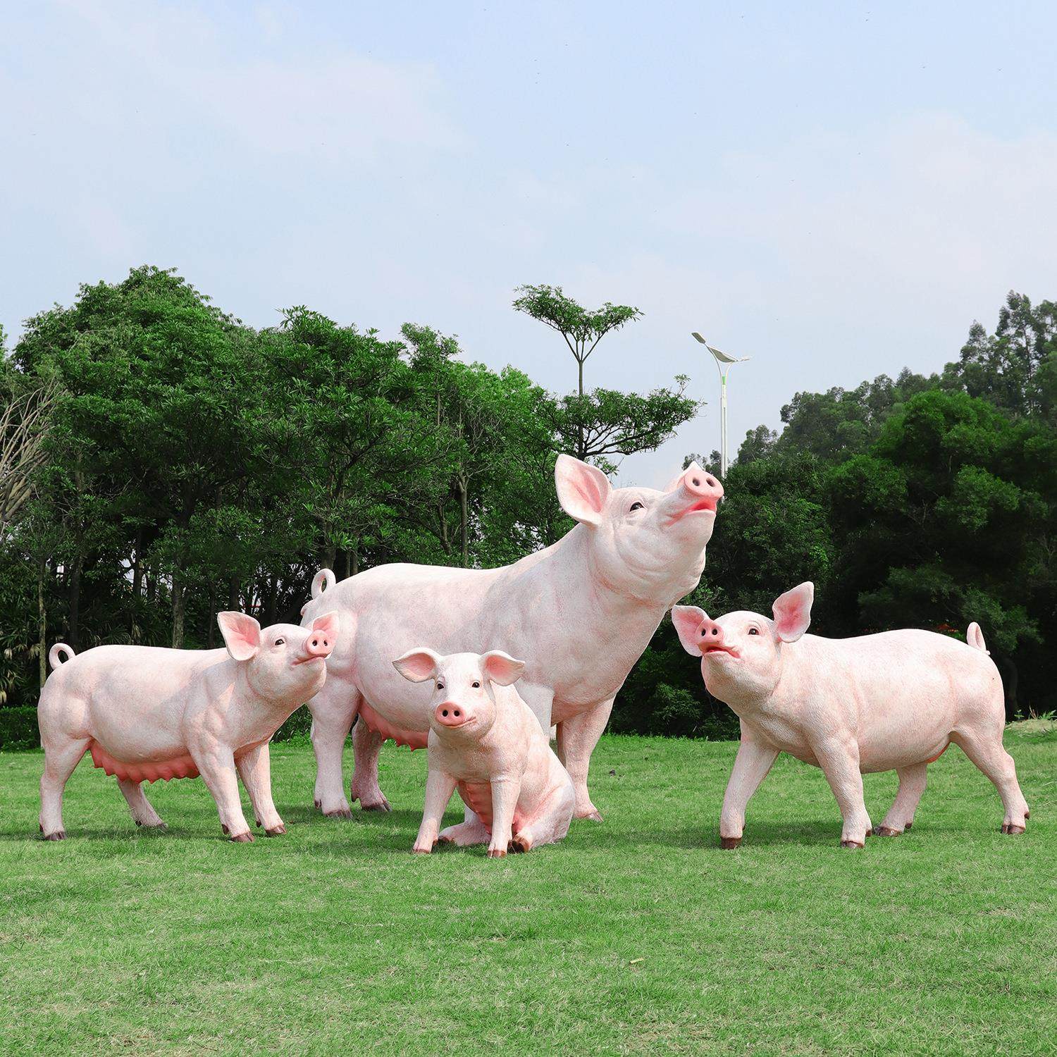 户外草坪仿真小白猪雕塑餐厅店门口香猪装饰园林景观花猪动物摆件,淘宝优惠券,粉丝福利购,淘宝优惠卷