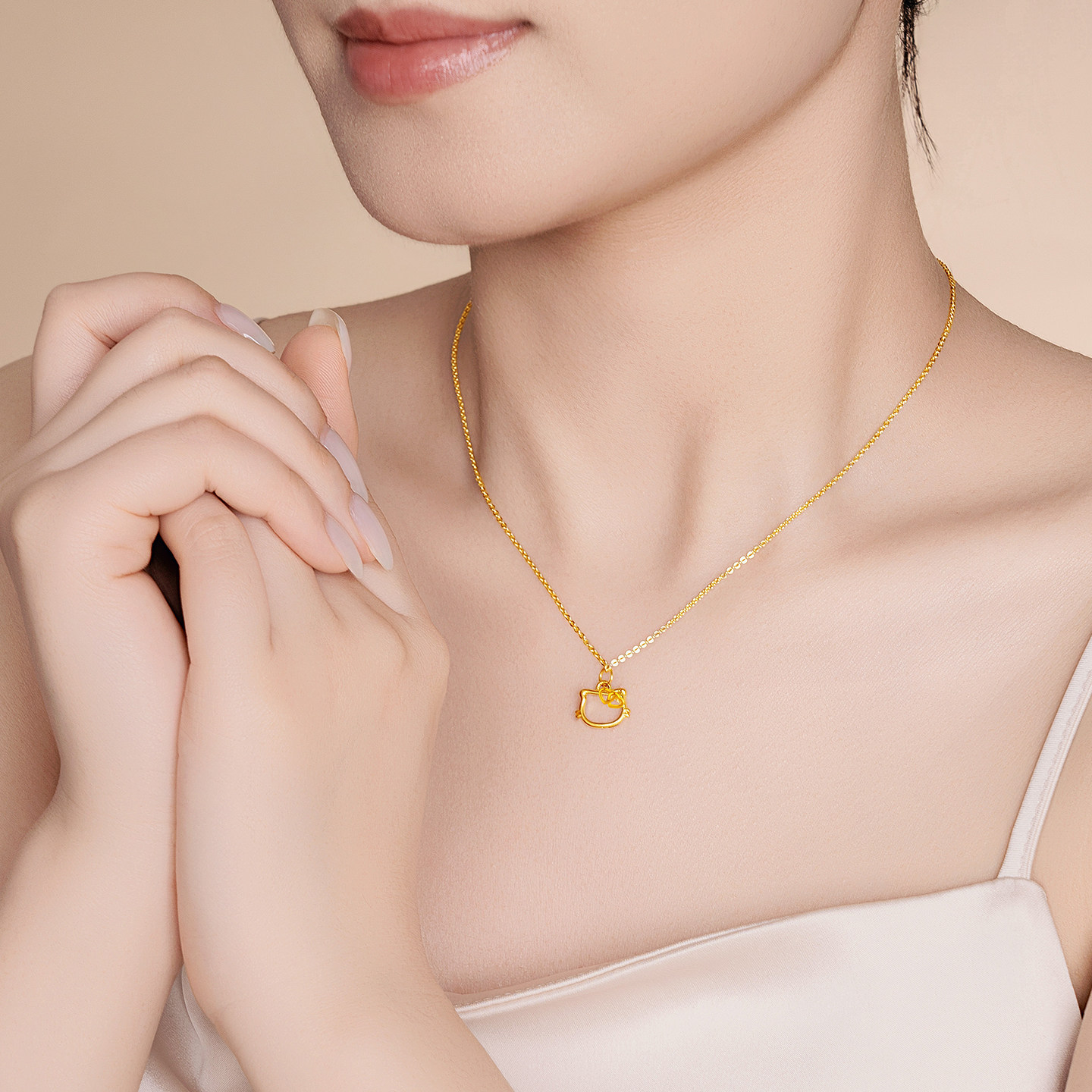 水贝黄金官方旗舰店足金999心愿猫咪吊坠项链小克重金送女友礼物,淘宝优惠券,粉丝福利购,淘宝优惠卷