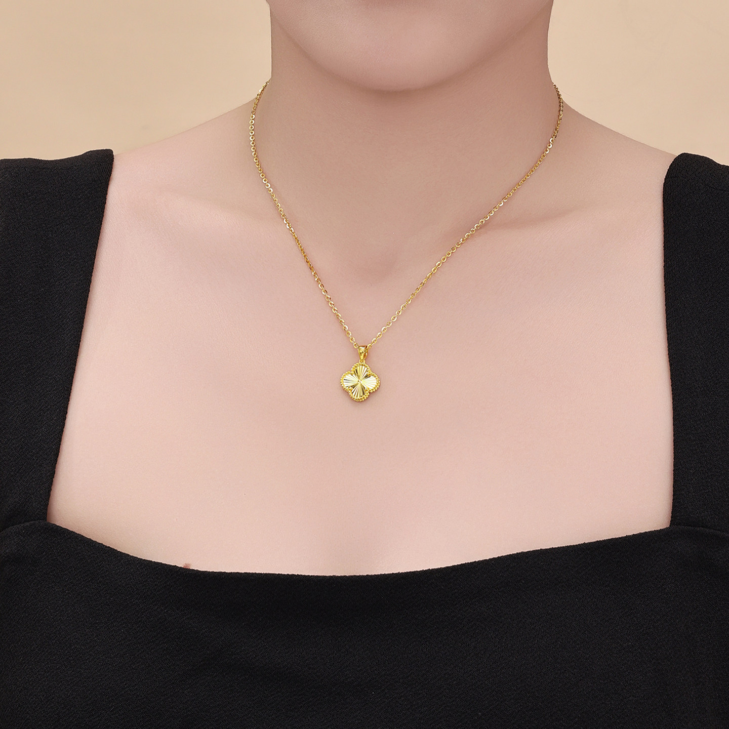 水贝黄金官方旗舰店足金999四叶草吊坠项链24k小克重礼物送女友,淘宝优惠券,粉丝福利购,淘宝优惠卷