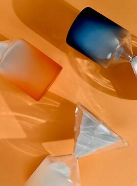 现代简约北欧黄色橙色蓝色渐变色沙漏摆件酒店样板房家居客厅装饰