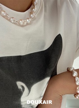 天然巴洛克珍珠手链炫彩强光11-12大巴串珠手串复古气质高级感