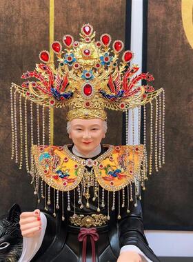 娘纯手工佛像佛像通用新年凤冠披肩款黑泰山妈妈神像奶奶王母云肩