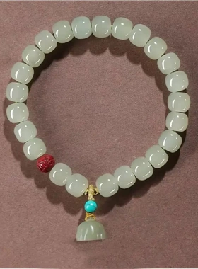 冰种晴水料仿和田玉手链女生夏手串玉石莲蓬手饰品送女友闺蜜礼物