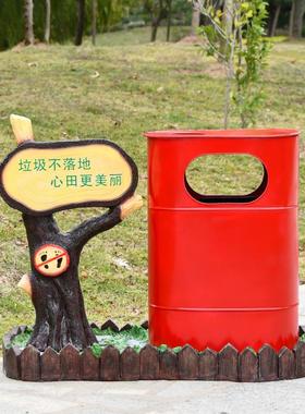 幼儿园公园景区小区爱护花草提示牌草坪装饰造景树脂仿真树桩摆件