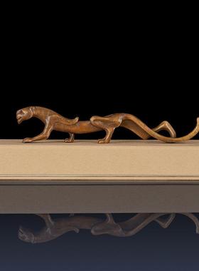 古铜走虎笔架仿书法镇纸文房四宝毛笔书法创意摆件收藏把玩赠礼