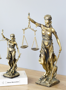 天平正义女神摆件家居饰品人物雕塑办公室客厅R桌面酒柜摆设礼物