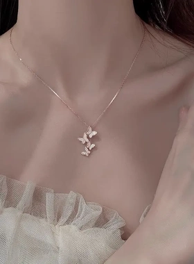 2023新款微镶项链女高级锁骨链简约气质轻奢小众百搭礼物饰品