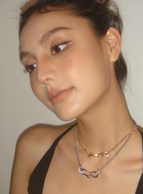 Boonee alus莫比乌斯环小众潮圆环灵蛇项链情侣简约锁骨颈链时尚