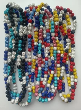 10mm棒球软陶泥钻球弹力线香项链手链套装嘻哈混彩i372