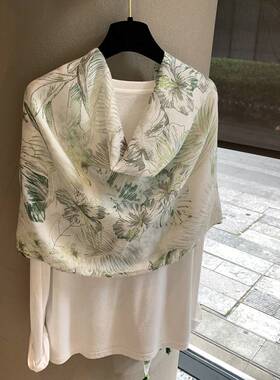 围巾女春夏秋季空调丝巾海边沙滩百搭防晒纱巾护脖保暖棉麻披肩