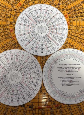 财慧阁 六十甲子配二十四山罗盘伴侣摆件