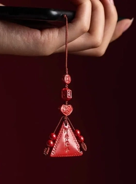 本命年红朱砂手机挂件短款平安佛牌手机链挂绳福字挂饰吊坠