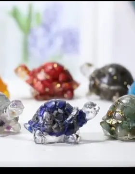 小乌龟树脂小摆件水晶碎石乌龟工艺品财龟可爱发财龟装饰品微景观