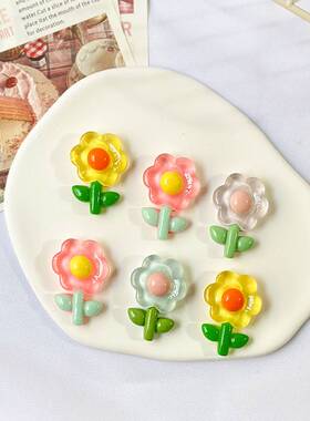 立体花朵车贴电动车装饰小配件3D彩色花花卡通汽车内饰头盔装饰品
