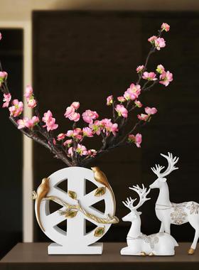 中式复古麋鹿花瓶摆件创意客厅进门玄关电视柜酒柜插花装饰品摆设