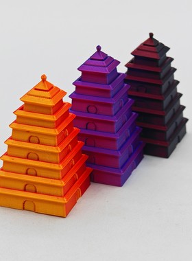 3d打印可伸缩宝塔模型创意摆件手办解压玩具家居装饰品桌面摆件