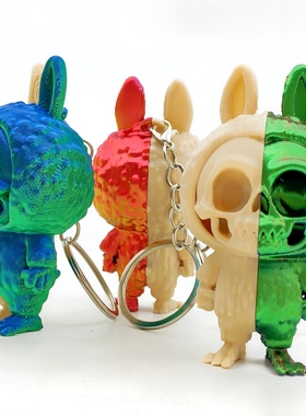 3D打印网红摆地摊爆款骷髅拉布布钥匙扣摆件可挂包包的高颜值摆件