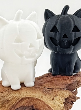 3D打印可爱呆萌南瓜猫咪模型摆件网红摆地摊爆款家居趣味装饰摆件