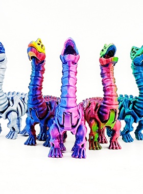 3D打印仿真动物蜿龙模型创意呆萌表情骷髅蜿龙模型家居摆件玩具