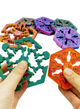 3D打印创意十足解压放松手指指尖陀螺双稳态结构模型解压玩具摆件