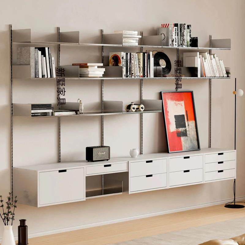 中古轨道置物架客厅多功能陈列架卧室可调节书架壁挂式多层储物柜,淘宝优惠券,粉丝福利购,淘宝优惠卷