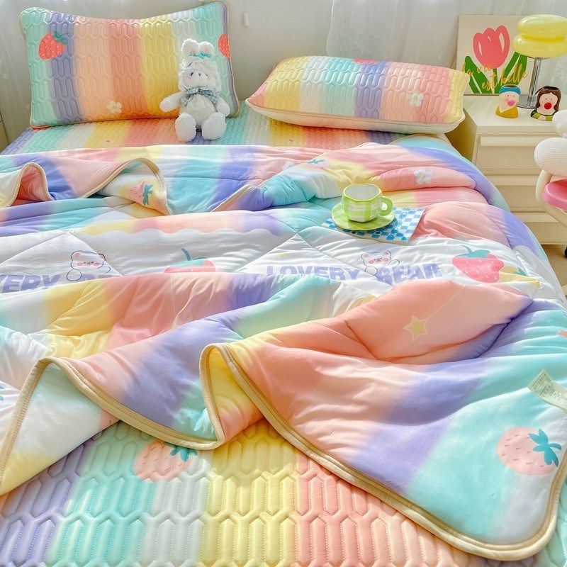 夏季乳胶冰丝凉席夏被四件套床单人学生宿舍空调软席子床垫三件套,淘宝优惠券,粉丝福利购,淘宝优惠卷