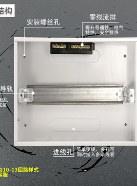 强电箱布线箱回路箱配电箱暗装6-9回路空气开关盒室内断路器盒子
