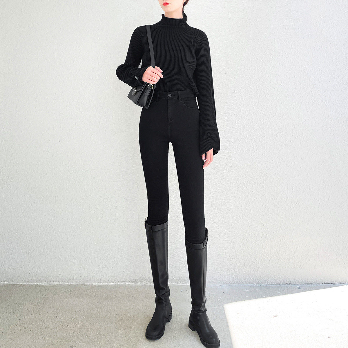 加厚加绒牛仔裤女紧身小脚高腰黑色裤子2025年春秋冬新款显瘦修身,淘宝优惠券,粉丝福利购,淘宝优惠卷