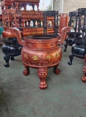 铸铁烧香炉定制大型插香炉宗祠平口大号供佛香炉室内外三足鼎