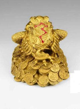 全铜元宝金蟾招财金蟾三脚蟾蜍摆件客厅家居装饰品开业礼品中式