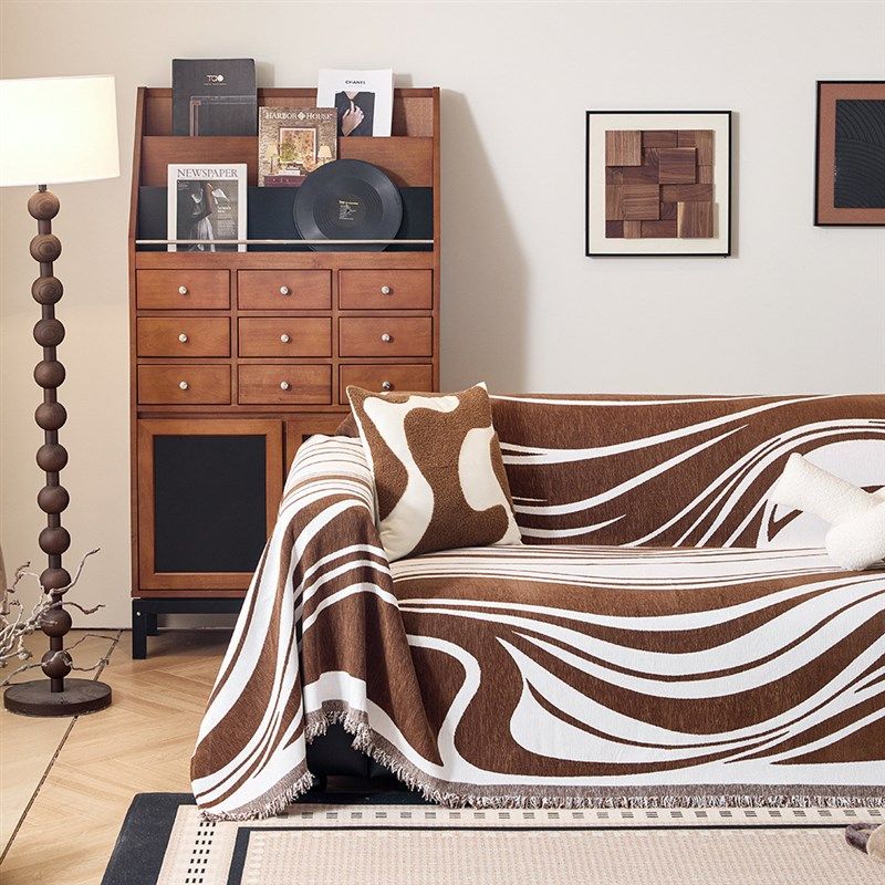 现代简约轻奢条纹四季雪尼尔全包防滑一片式沙发巾盖布套罩沙发毯,淘宝优惠券,粉丝福利购,淘宝优惠卷