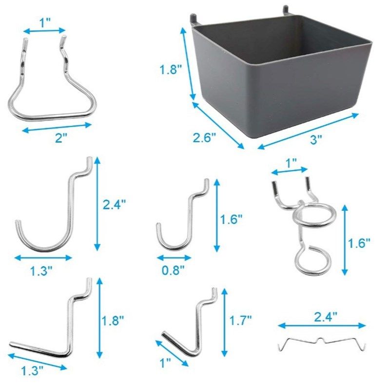 洞洞板挂钩80PC孔距2.5cm收纳仓库工具五金洞洞板配件套装,淘宝优惠券,粉丝福利购,淘宝优惠卷