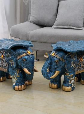 欧式大象换鞋凳摆件特大号象凳子招财象仿实木招财客厅装饰品礼物