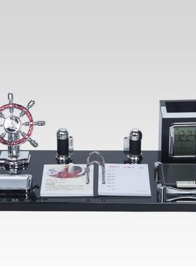 多功能现代商务木质创意老板办公室桌面笔筒高档摆件招财手工定制