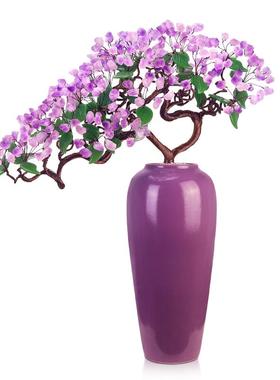 天然紫水晶发财树客厅家居摇钱树玄关酒柜茶几酒店公寓高档摆件