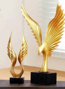 大展宏图金色老鹰大鹏展翅办公室房柜子桌面装饰品家里小摆件欧式