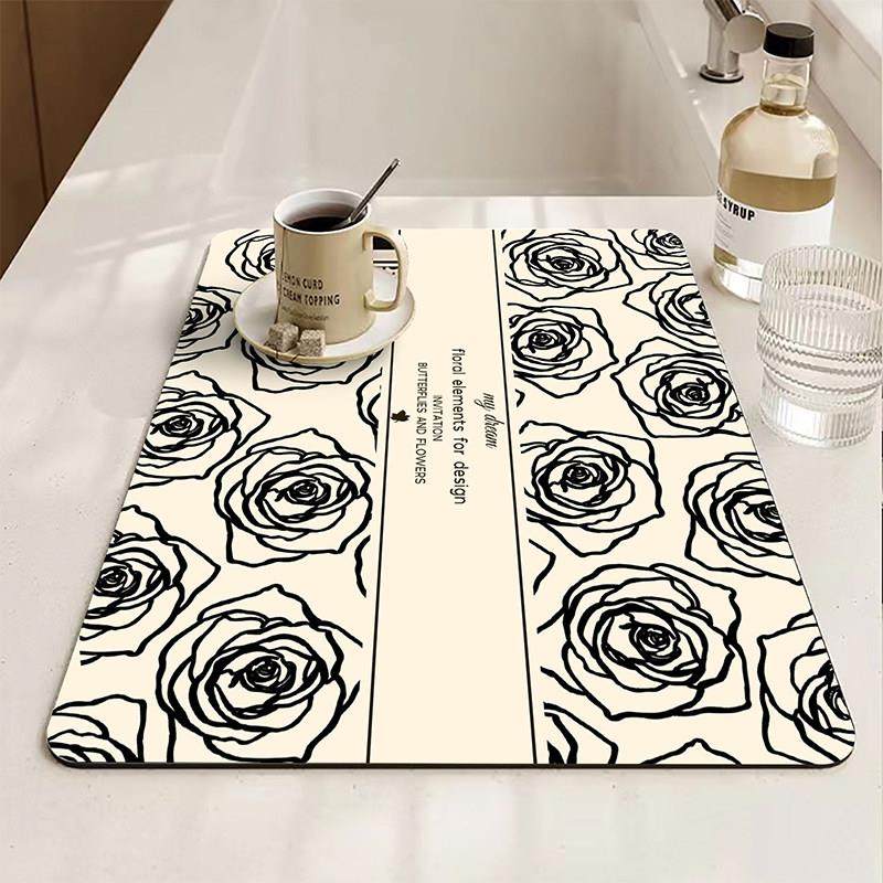 轻奢咖啡机厨房台面硅藻泥防烫沥水垫双面防滑碗盘干燥垫长方形,淘宝优惠券,粉丝福利购,淘宝优惠卷