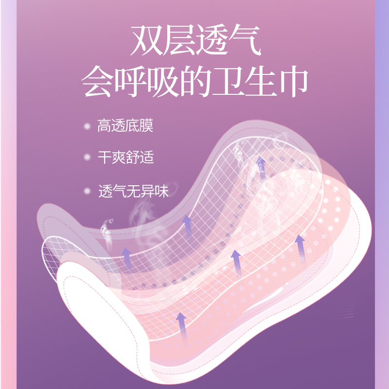 植护旗舰店植护卫生巾女超薄透气护垫150mm3包棉柔表层姨妈巾少女学生卫生棉1