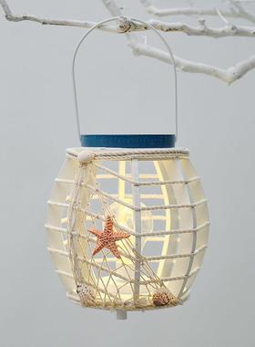 创意地中海风格家居夜灯半手工桌面摆设LED发光海洋风格摆件