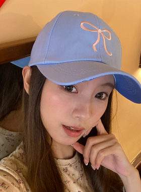 韩国ins风蝴蝶结棒球帽浪漫粉色