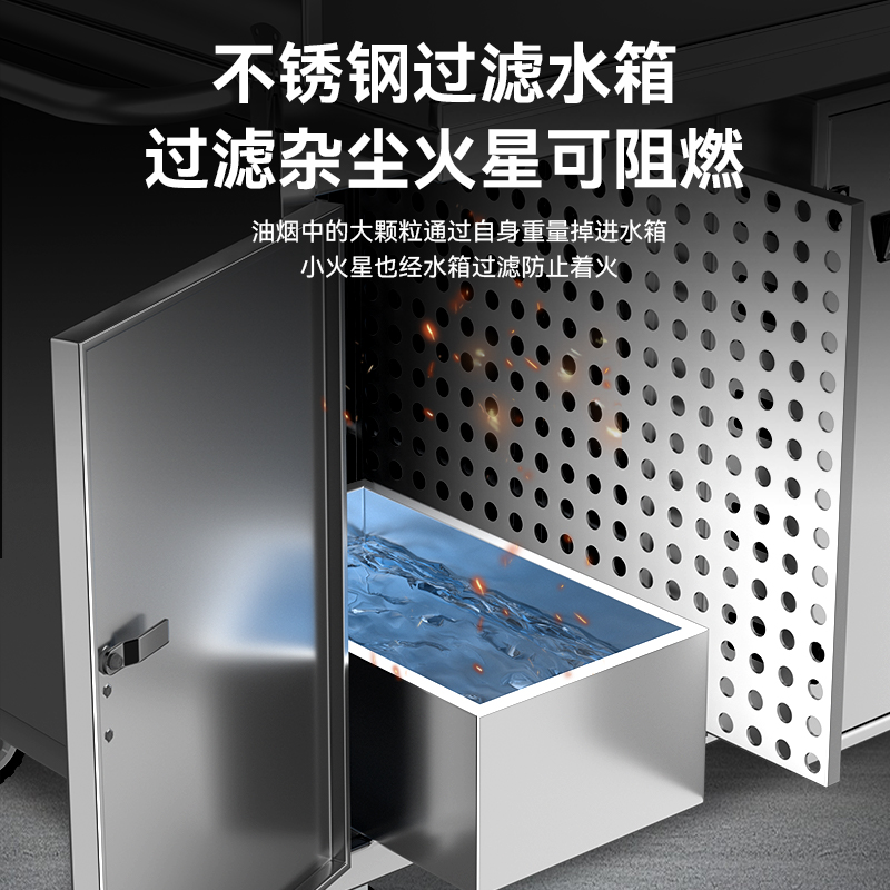 平吸无烟净化烧烤车商用摆摊移动免清洗水电复合烧烤炉吸烟烧烤车 - 图3